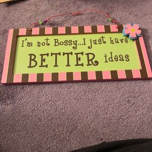 💚 5 for $15! 💚 “I’m Not Bossy” Funky Decor Plaque